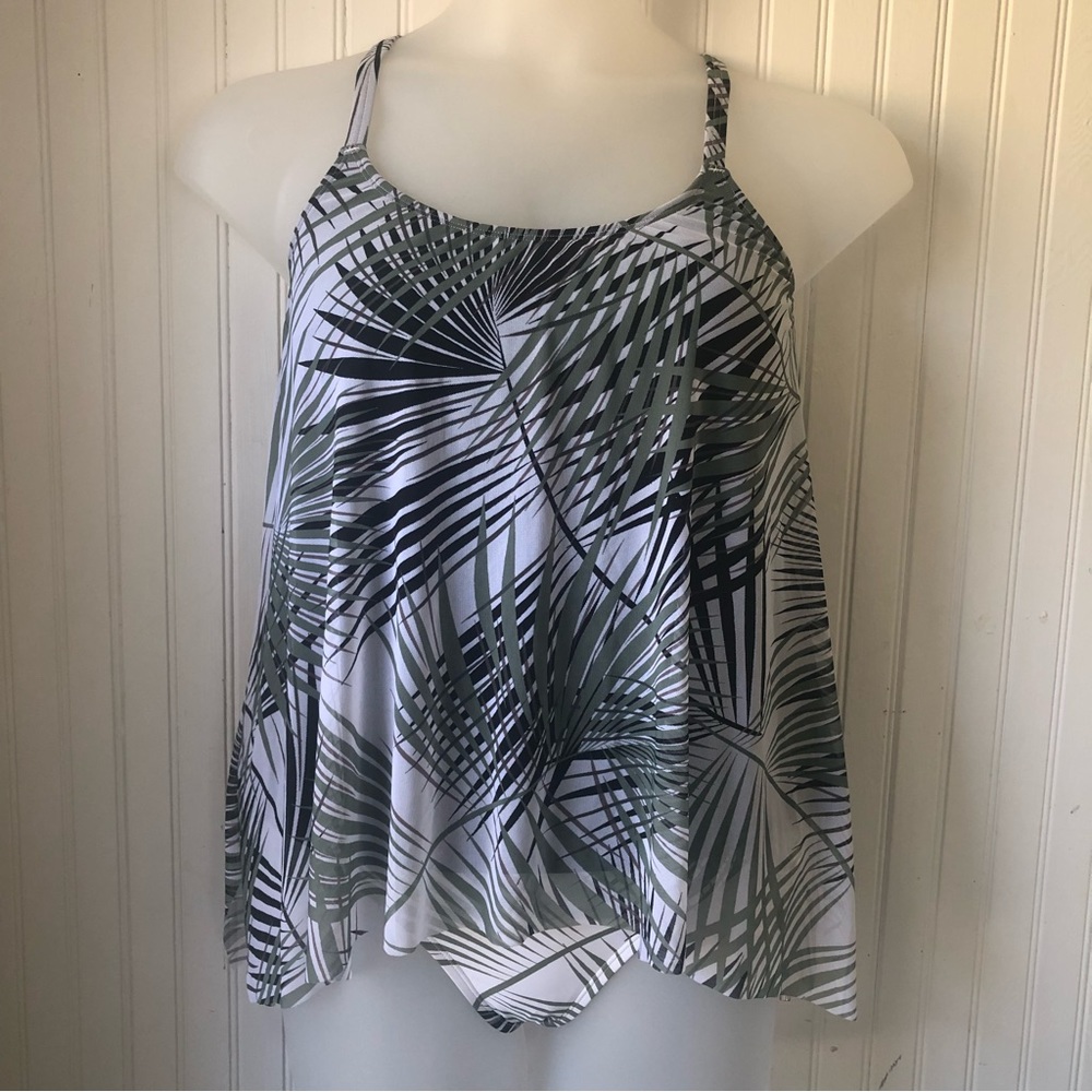 COCO REEF Retail $156 Mesh Print Underwire Tankini 2 Piece Top 34D Bottom Medium